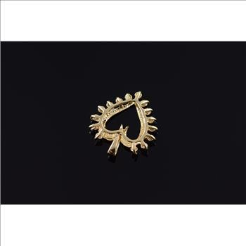 10K Genuine Diamond Heart Outline Cut Out Yellow Gold Charm/Pendant