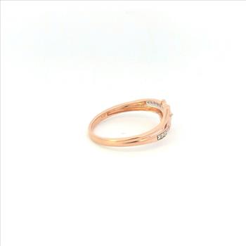 10K Heart Diamond Encrusted Love Symbol Promise Rose Gold Ring, Size 6.25