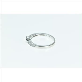 10K Heart Diamond Love Symbol Promise White Gold Ring, Size 6.75