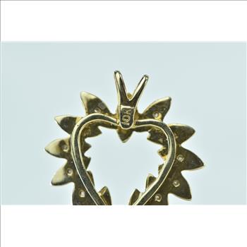 10K Heart Diamond Love Symbol Vintage Yellow Gold Pendant
