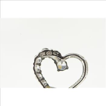 10K Heart Graduated CZ Love Symbol Valentine White Gold Charm/Pendant