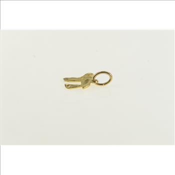 10K Hebrew Chai Life Symbol Textured Yellow Gold Charm/Pendant