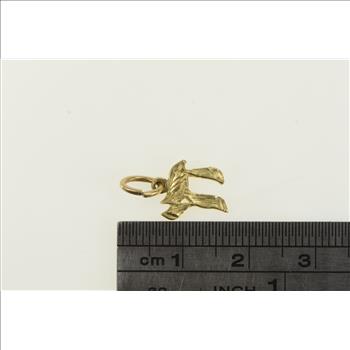 10K Hebrew Chai Life Symbol Textured Yellow Gold Charm/Pendant