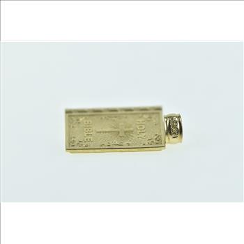 10K Holy Bible Christian Book of Faith Yellow Gold Charm/Pendant