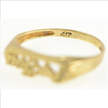 10K I Love You Cursive Word Cursive Reminder Yellow Gold Ring, Size 5.75