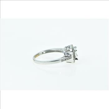 10K Invis. Princess Diamond Halo Engagement White Gold Ring, Size 6