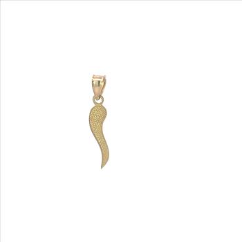 10K Italian Horn Traditional Protection Symbol Yellow Gold Charm/Pendant