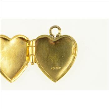10K J D Monogram Name Initial Heart Photo Locket Yellow Gold Charm/Pendant