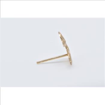 10K Jumping Dolphin Ocean Motif Single Stud Yellow Gold Earring