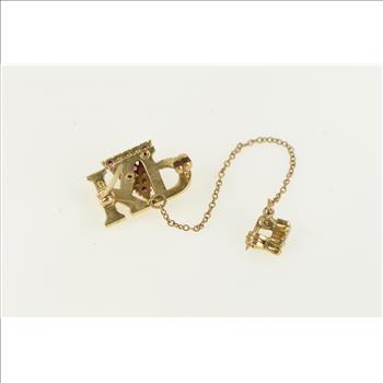 10K Kappa Rho Delta Seed Pearl Victorian Yellow Gold Charm/Pendant