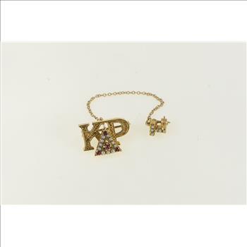 10K Kappa Rho Delta Seed Pearl Victorian Yellow Gold Charm/Pendant