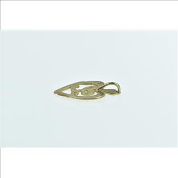 10K L Cursive Heart Love Symbol Initial Letter Yellow Gold Pendant