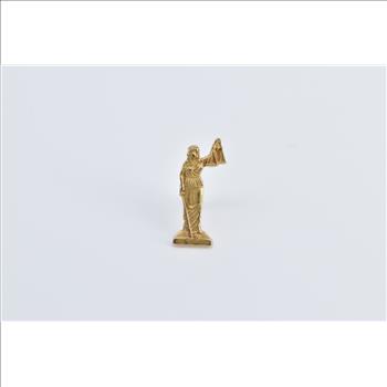 10K Lady Justice Scales Liberty Symbol Karma Yellow Gold Charm/Pendant