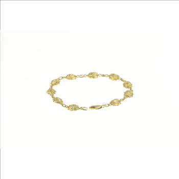 10K Ladybug 3D Good Luck Symbol Lucky Chain Yellow Gold Bracelet 7.25
