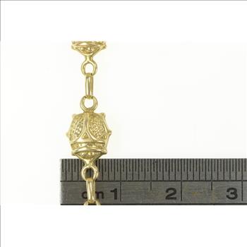 10K Ladybug 3D Good Luck Symbol Lucky Chain Yellow Gold Bracelet 7.25