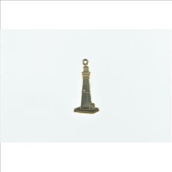 10K Light House Coastal Beach Architecture Yellow Gold Charm/Pendant