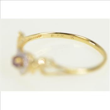10K Love Cursive Ruby Romantic Anniversary Yellow Gold Ring, Size 7.25