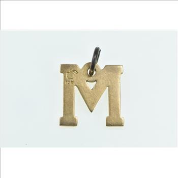 10K M Monogram Letter Initial Name Personalized Yellow Gold Charm/Pendant