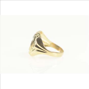 10K M W Monogram Diamond Black Onyx Retro Yellow Gold Ring, Size 10.25