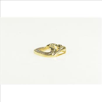 10K Mother & Child Diamond Heart Mom Yellow Gold Pendant