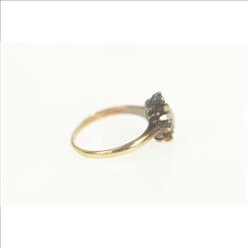 10K Natural Opal Sapphire Halo Engagement Yellow Gold Ring, Size 5.5