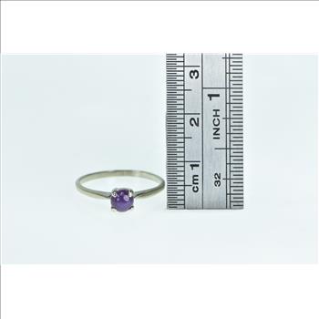 10K Natural Ruby Cabochon Vintage Statement White Gold Ring, Size 6.75