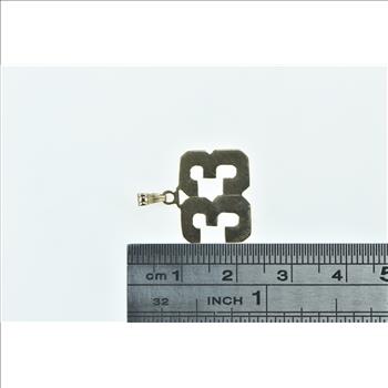 10K Number 33 Jersey Number Lucky Yellow Gold Charm/Pendant