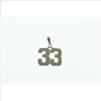 10K Number 33 Jersey Number Lucky Yellow Gold Charm/Pendant