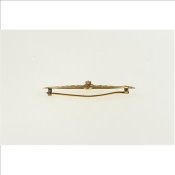 10K Ornate Victorian Diamond Filigree Yellow Gold Pin/Brooch