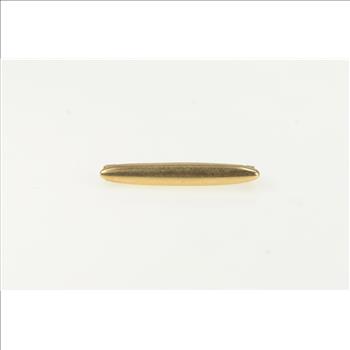 10K Oval Curved Simple Plain Bar Yellow Gold Pin/Brooch