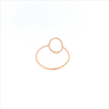 10K Oval Geometric Statement Fashion Rose Gold Ring, Size 6