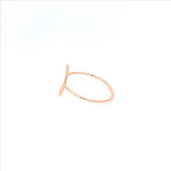 10K Oval Geometric Statement Fashion Rose Gold Ring, Size 6