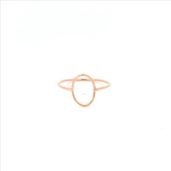 10K Oval Geometric Statement Fashion Rose Gold Ring, Size 6