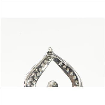 10K Pave Diamond Encrusted Heart Valentine White Gold Charm/Pendant