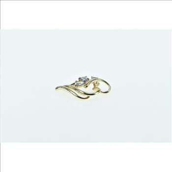 10K Pear Tanzanite Diamond Accent Heart Love Yellow Gold Pendant