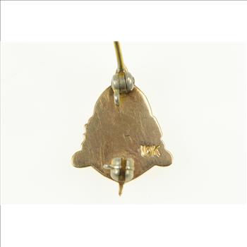 10K Phi Chi Sigma Enamel Victorian Fraternity Lapel Yellow Gold Pin/Brooch