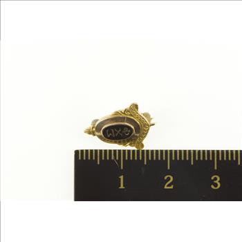 10K Phi Chi Sigma Enamel Victorian Fraternity Lapel Yellow Gold Pin/Brooch