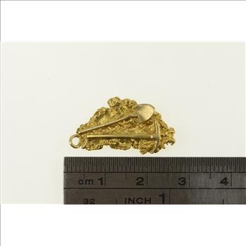 10K Pick Axe Shovel Prospector Gold Rush Yellow Gold Charm/Pendant