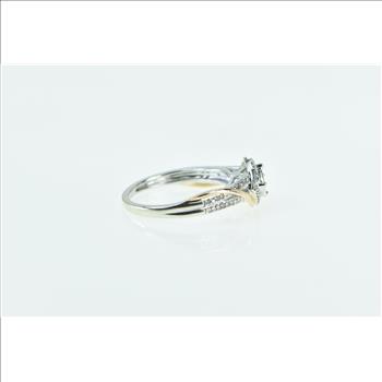 10K Princess Diamond Halo Promise Engagement White Gold Ring, Size 7