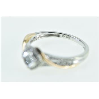 10K Princess Diamond Halo Promise Engagement White Gold Ring, Size 7