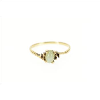 10K Retro Syn. Green Star Sapphire Classic Yellow Gold Ring, Size 5