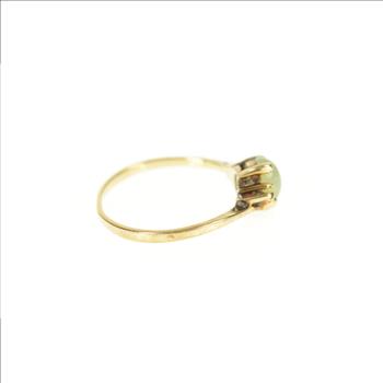 10K Retro Syn. Green Star Sapphire Classic Yellow Gold Ring, Size 5