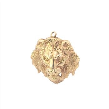 10K Roaring Lion Strength Symbol High Relief Yellow Gold Charm/Pendant