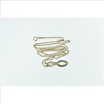 10K Round & Baguette Diamond Tiered Drop Yellow Gold Necklace 17.25