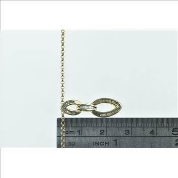 10K Round & Baguette Diamond Tiered Drop Yellow Gold Necklace 17.25