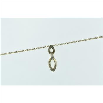 10K Round & Baguette Diamond Tiered Drop Yellow Gold Necklace 17.25