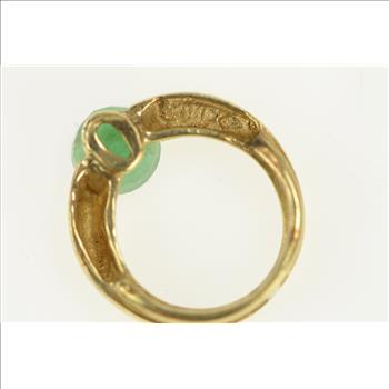 10K Round Classic Emerald Circle Vintage Yellow Gold Pendant