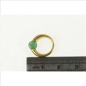 10K Round Classic Emerald Circle Vintage Yellow Gold Pendant