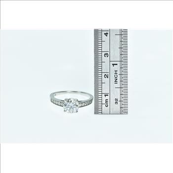 10K Round Vintage Classic Travel Engagement CZ White Gold Ring, Size 8