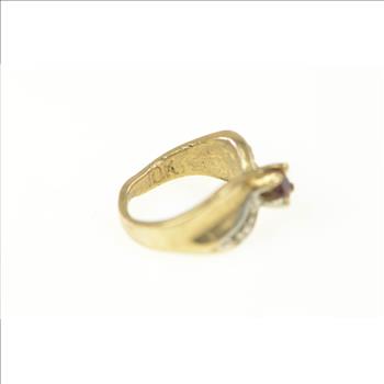 10K Ruby Inset July Birthstone Tiny Cute Ring Yellow Gold Charm/Pendant